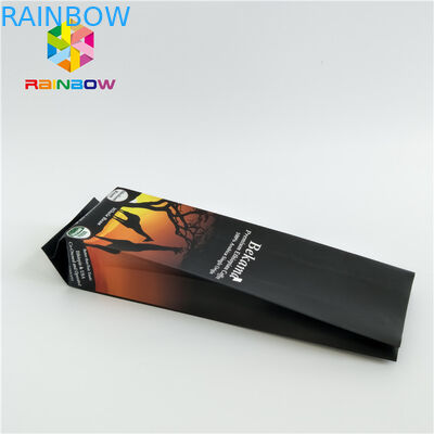 Gusset εγγράφου της Kraft δευτερεύουσα στάση επάνω στις σακούλες καφέ, σφραγισμένη εκτύπωση συνήθειας πλαστικών τσαντών