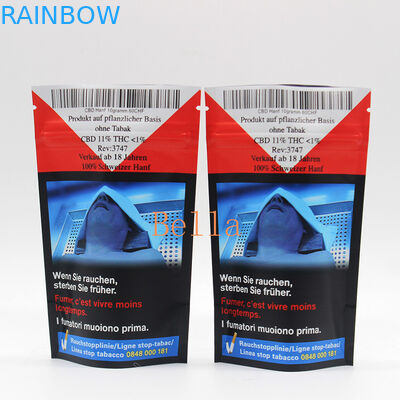 Σαφής στάση παραθύρων επάνω στην εκτύπωση συνήθειας σακουλών φερμουάρ για τη βοτανική συσκευασία τσαγιού CBD Powerfood