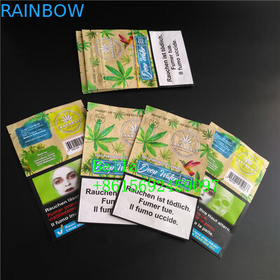 Σαφής στάση παραθύρων επάνω στην εκτύπωση συνήθειας σακουλών φερμουάρ για τη βοτανική συσκευασία τσαγιού CBD Powerfood