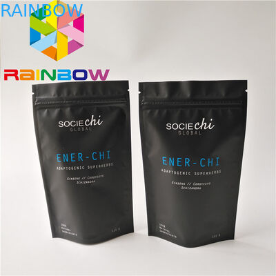 Υλική στάση βαθμού τροφίμων επάνω Moringa σακουλών φερμουάρ στην κωνική τσάντα σκονών με το σκάφος της γραμμής φύλλων αλουμινίου