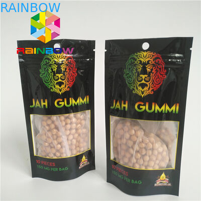 Τυπωμένη τοποθετημένη σε στρώματα φύλλο αλουμινίου Ziplock Mylar στάση επάνω στη συσκευασία καννάβεων ζιζανίων Mmj σακουλών