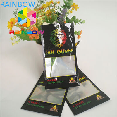 Τυπωμένη τοποθετημένη σε στρώματα φύλλο αλουμινίου Ziplock Mylar στάση επάνω στη συσκευασία καννάβεων ζιζανίων Mmj σακουλών