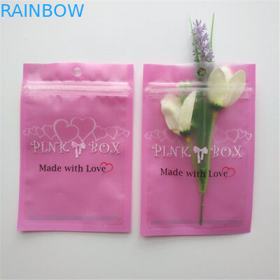 Resealable καλλυντική συσκευάζοντας σακούλα φερμουάρ κοσμήματος περιδεραίων σκουλαρικιών Eyelash τσαντών ρόδινη