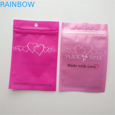 Resealable καλλυντική συσκευάζοντας σακούλα φερμουάρ κοσμήματος περιδεραίων σκουλαρικιών Eyelash τσαντών ρόδινη