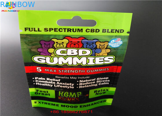 CBD GUMMIES πλαστικό φουσκαλών σακούλι αργιλίου Packa τοποθετημένο σε στρώματα τσάντες με το παράθυρο