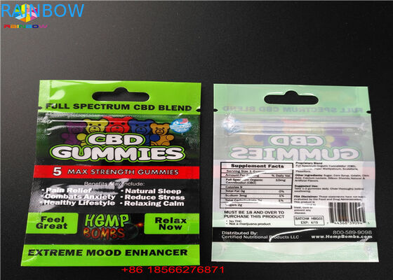 CBD GUMMIES πλαστικό φουσκαλών σακούλι αργιλίου Packa τοποθετημένο σε στρώματα τσάντες με το παράθυρο