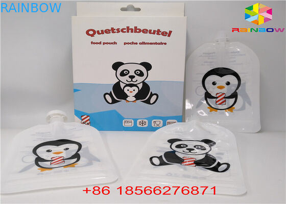 Οι επαναχρησιμοποιήσιμες υγρές τσάντες σωλήνων, στέκονται επάνω τις σακούλες με τους σωλήνες χυμού φύλλων αλουμινίου ΚΑΠ Doypack