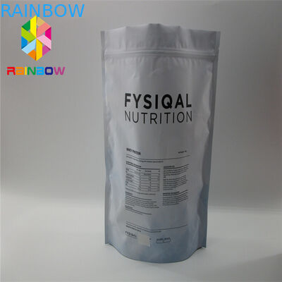 Reclosable πλαστικές σακούλες φερμουάρ που συσκευάζουν τις διπλές πλαισιωμένες ασφαλείς τσάντες τροφίμων μεταλλινών χρυσές επίπεδες