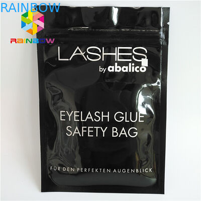 Η κορυφή φερμουάρ συγκολλά τη συσκευάζοντας ολογραφική στάση Eyelashes τσαντών επάνω στο σαφές μέτωπο σακουλών με θερμότητα