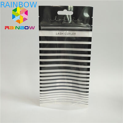 Η κορυφή φερμουάρ συγκολλά τη συσκευάζοντας ολογραφική στάση Eyelashes τσαντών επάνω στο σαφές μέτωπο σακουλών με θερμότητα