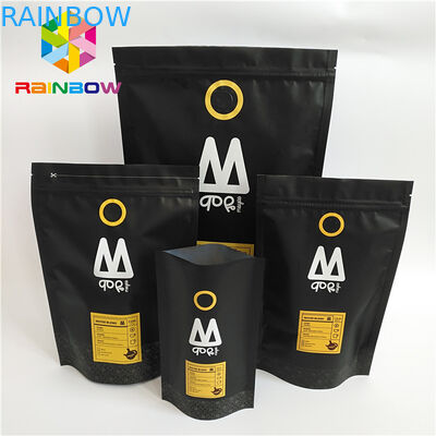 Συσκευασία πλαστικών σακουλών στάσεων επάνω που τυπώνεται μια Ziplock βαλβίδων τρόπων τσάντα καφέ