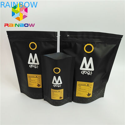 Συσκευασία πλαστικών σακουλών στάσεων επάνω που τυπώνεται μια Ziplock βαλβίδων τρόπων τσάντα καφέ