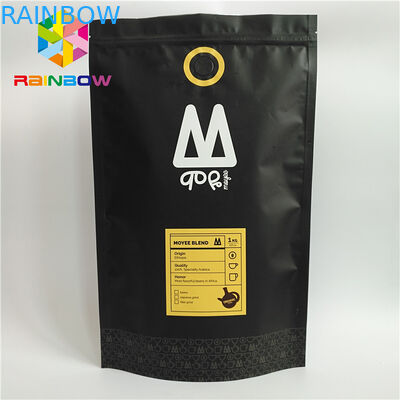 Συσκευασία πλαστικών σακουλών στάσεων επάνω που τυπώνεται μια Ziplock βαλβίδων τρόπων τσάντα καφέ