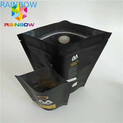 Συσκευασία πλαστικών σακουλών στάσεων επάνω που τυπώνεται μια Ziplock βαλβίδων τρόπων τσάντα καφέ