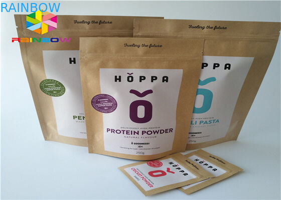 Ziplock Mylar φύλλων αλουμινίου αλουμινίου τσαντών εγγράφου της Kraft προσαρμοσμένο έγγραφο εμπόδιο υγρασίας