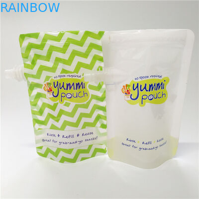 Προσαρμοσμένη εκτύπωσης σωλήνων σακουλών συσκευάζοντας παιδιών ασφαλής σακούλα παιδικών τροφών καπακιών επαναχρησιμοποιήσιμη