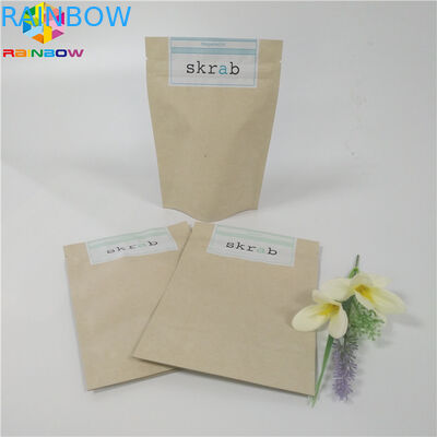 Οι προσαρμοσμένες τσάντες εγγράφου βαθμού τροφίμων που στέκονται επάνω το ανακυκλώσιμο σώμα τρίβουν τη συσκευασία