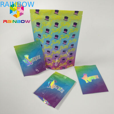 Υγρασία - στάση απόδειξης επάνω στη ζωηρόχρωμη Mylar σακουλών φερμουάρ κλειδαριά φερμουάρ ολογραμμάτων λέιζερ τσαντών RUNTZ