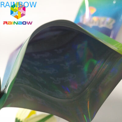 Υγρασία - στάση απόδειξης επάνω στη ζωηρόχρωμη Mylar σακουλών φερμουάρ κλειδαριά φερμουάρ ολογραμμάτων λέιζερ τσαντών RUNTZ