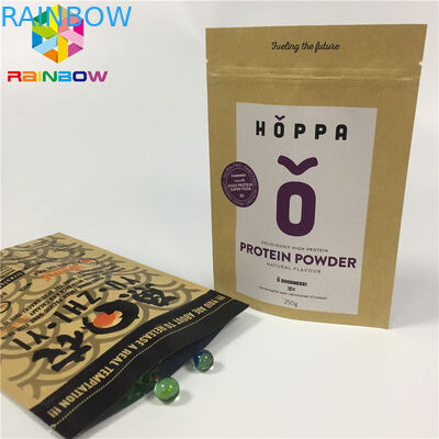 Η Resealable προσαρμοσμένη μόνη στάση τσαντών εγγράφου τσιμπά επάνω τη φυσική σακούλα εγγράφου της Kraft