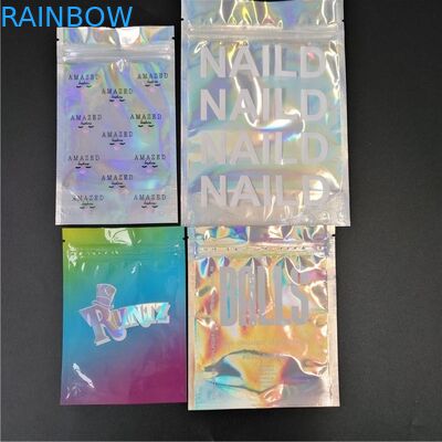 Το τυπωμένο αλατισμένο καρύκευμα Packagi σακουλών φύλλων αλουμινίου κασετών Vape ακτινοβολεί ιριδίζουσα τσάντα Shinny