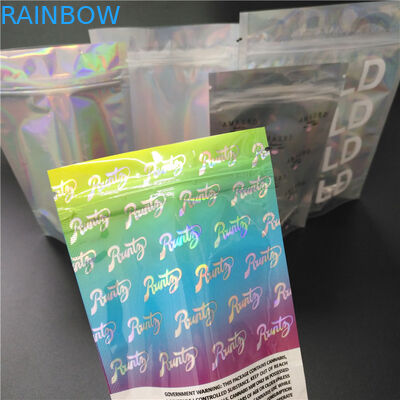 Το τυπωμένο αλατισμένο καρύκευμα Packagi σακουλών φύλλων αλουμινίου κασετών Vape ακτινοβολεί ιριδίζουσα τσάντα Shinny