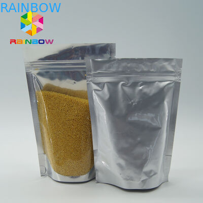 Χονδρική στάση φύλλων αλουμινίου αργιλίου βαθμού τροφίμων επάνω Ziplock στην τσάντα με το σαφές μπροστινό παράθυρο για τους σπόρους/ξηρός - συσκευασία φρούτων