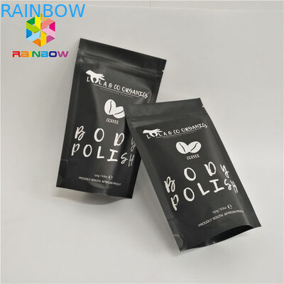 το palstic φερμουάρ τοποθέτησε τη σαφή άσπρη στάση τσαντών καφέ επάνω στη σακούλα με ziplock τις εγκοπές δακρυ'ων σε στρώματα που συσκευάζουν για 500g 1kg 3kg