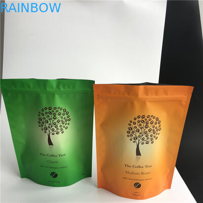 Ψηφιακή εκτύπωση που στέκεται επάνω τις Resealable Ziplock τοπ τσάντες καφέ με τη βαλβίδα 250g 500g 1kg
