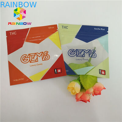 Resealable βοτανικό θυμίαμα που συσκευάζει την πλαστική σακούλα 3 πλευρά που σφραγίζεται με τις εγκοπές δακρυ'ων φερμουάρ