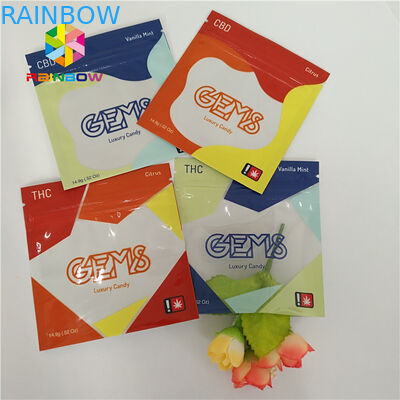 Resealable βοτανικό θυμίαμα που συσκευάζει την πλαστική σακούλα 3 πλευρά που σφραγίζεται με τις εγκοπές δακρυ'ων φερμουάρ