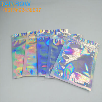 Η μίνι πλευρά 3 σφράγισε την ολογραφική Ziplock Mylar τσαντών Makeup συνήθεια σακουλών που τυπώθηκε