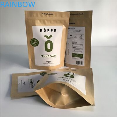 Στάση εγγράφου της Kraft βαθμού τροφίμων επάνω στη συσκευάζοντας ετικέττα τραβήγματος σακουλών με το καλό Sealability φερμουάρ