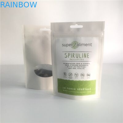 Οι Resealable προσαρμοσμένες τσάντες εγγράφου στέκονται επάνω Gravure σακουλών την εκτύπωση με το σαφές παράθυρο