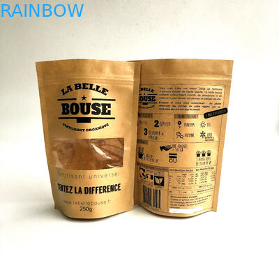 Ανακυκλώσιμη προσαρμοσμένη εγγράφου στάση κλειδαριών φερμουάρ τσαντών φυσική επάνω στη σακούλα με το παράθυρο