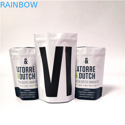 Πλαστικές σακούλες τσαντών καφέ μεταλλινών οι άσπρες που συσκευάζουν το φύλλο αλουμινίου αργιλίου θεραπεύουν τη σακούλα σφραγίδων