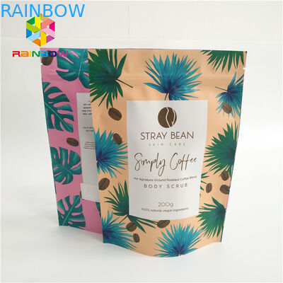 Η συνήθεια τύπωσε τη συσκευάζοντας τσάντα φερμουάρ σακουλών στάσεων επάνω Resealable για τα φασόλια καφέ