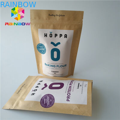 Ziplock βαθμού τροφίμων σακουλών φύλλων αλουμινίου Eco φιλικό συσκευάζοντας τυπωμένο λογότυπο έγγραφο τεχνών της Kraft