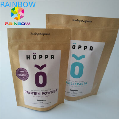 Ziplock βαθμού τροφίμων σακουλών φύλλων αλουμινίου Eco φιλικό συσκευάζοντας τυπωμένο λογότυπο έγγραφο τεχνών της Kraft