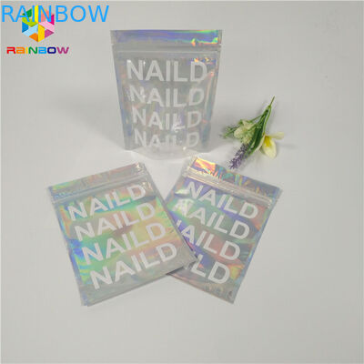 Συγκολλήστε το καλλυντικό συσκευάζοντας Ziplock Mylar ολογραμμάτων τσαντών με θερμότητα σαφές επίπεδο πλαστικό υλικό