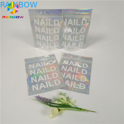 Συγκολλήστε το καλλυντικό συσκευάζοντας Ziplock Mylar ολογραμμάτων τσαντών με θερμότητα σαφές επίπεδο πλαστικό υλικό