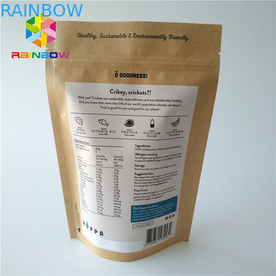 Τυπωμένη συνήθεια Ziplock στάση τροφίμων επάνω στην επιφάνεια μεταλλινών εγγράφου της Kraft τσαντών συσκευασίας σακουλών