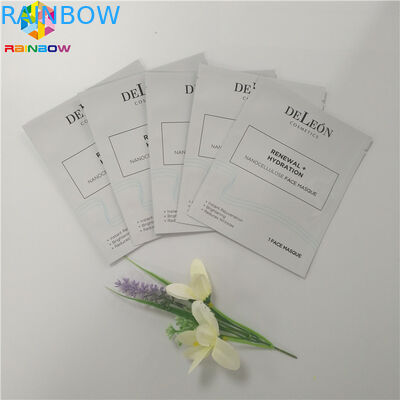 Αργιλίου του προσώπου συσκευασία 3 τσαντών συσκευασίας φύλλων αλουμινίου πλαστική καλλυντική πακέτο μασκών σφραγίδων πλευρών