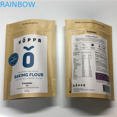 Επαναχρησιμοποιήσιμο τυπωμένο συνήθεια Ziplock φύλλων αλουμινίου αλουμινίου τσαντών εγγράφου για τη συσκευασία αλευριού τροφίμων