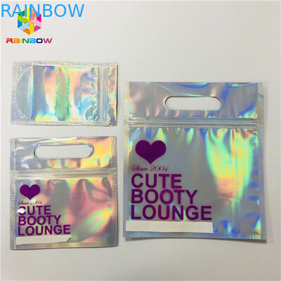 Φερμουάρ πλαστική Mylar ολογραφική στάση λέιζερ ολογραμμάτων τσαντών φύλλων αλουμινίου καλλυντική συσκευάζοντας επάνω στον τύπο