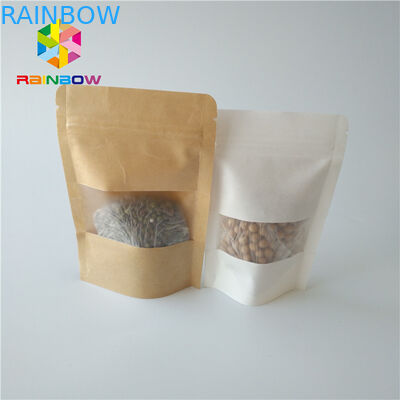 Στάση επάνω στο βαθμό τροφίμων συσκευασίας κιβωτίων εγγράφου σακουλών με το σαφές ορθογώνιο/ωοειδές παράθυρο