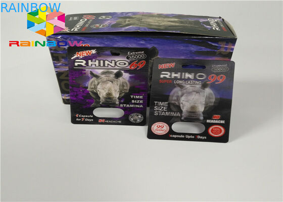 Πλαστική μπουκαλιών φουσκαλών ενθέτων τρισδιάστατη συσκευασία χαπιών αυξήσεων καρτών αρσενική από τις κάρτες/το κιβώτιο επίδειξης