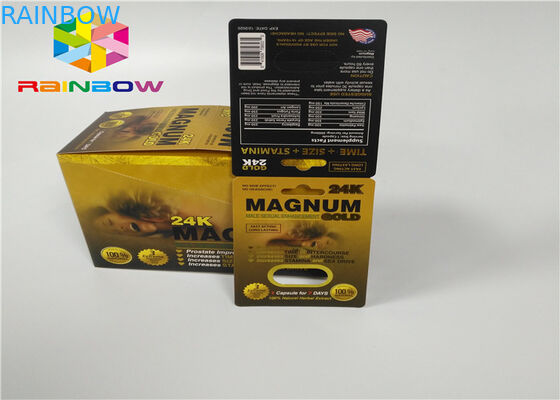 Πλαστική μπουκαλιών φουσκαλών ενθέτων τρισδιάστατη συσκευασία χαπιών αυξήσεων καρτών αρσενική από τις κάρτες/το κιβώτιο επίδειξης