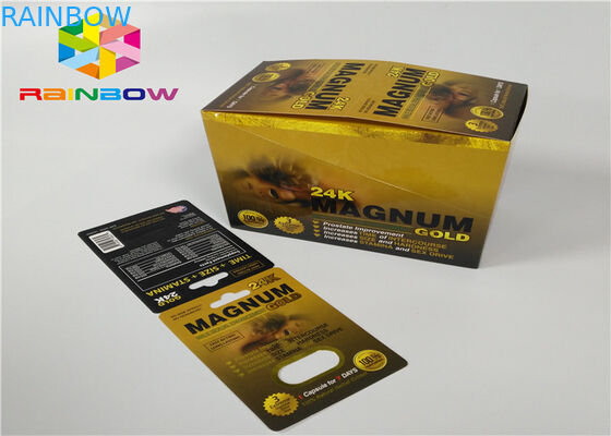 Τα αρσενικά χάπια αυξήσεων βγάζουν φουσκ'αλες το πακέτο που συσκευάζει την τρισδιάστατη κάρτα φουσκαλών ρινοκέρων για τη συσκευασία καψών