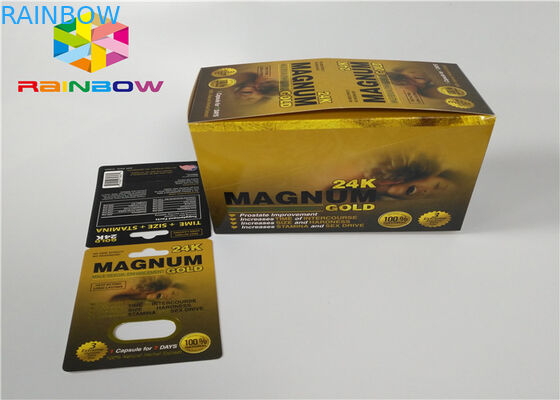 Τα αρσενικά χάπια αυξήσεων βγάζουν φουσκ'αλες το πακέτο που συσκευάζει την τρισδιάστατη κάρτα φουσκαλών ρινοκέρων για τη συσκευασία καψών